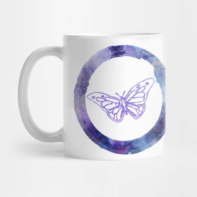 Purple Blue Butterfly Emoji by gillys